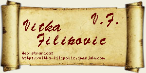 Vitka Filipović vizit kartica